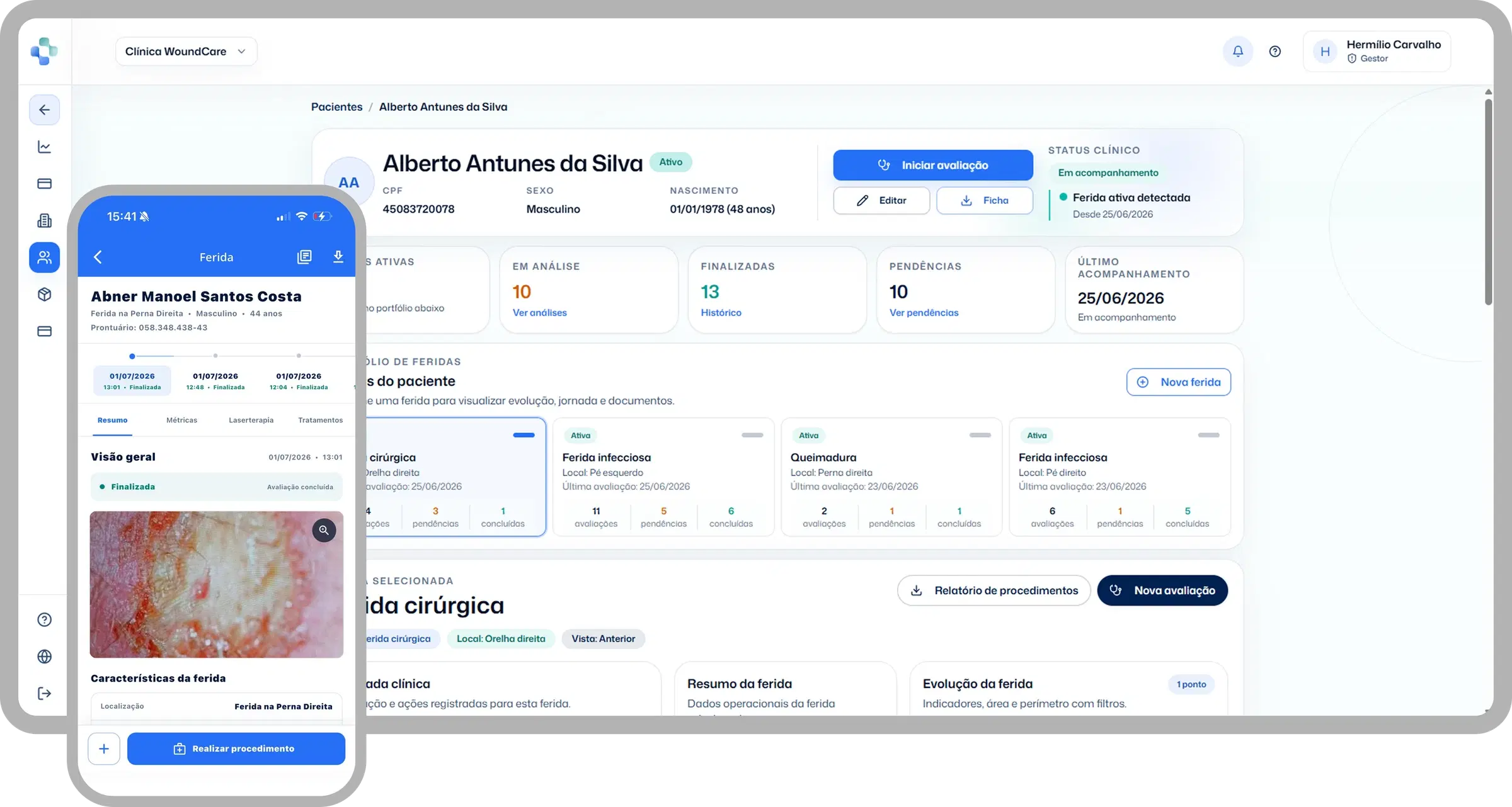 Interface do WoundCare